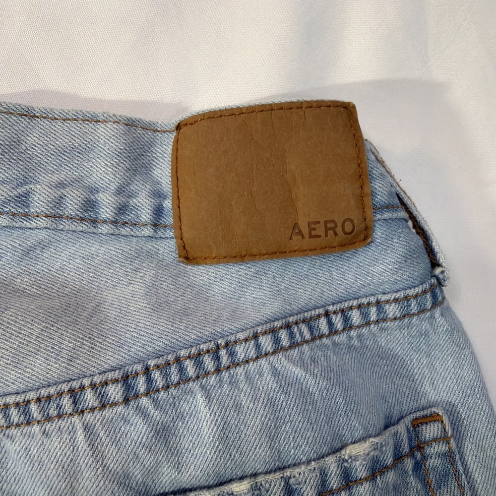 AERO Jeans Womens  8 90s SuperHigh Rise Straight Button FlyDenim Pants Light 223 - Picture 3 of 9